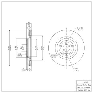 Ford Explorer Brake Rotor (1) - Front - R1 Concepts - Plain - `13-`19